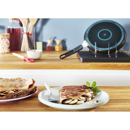 Tefal Easy Cook & Clean Crêpe-Pfanne 25 cm, Pancake Pfanne antihaftbeschichtet, Thermo-Signal bei idealer Brattemperatur, NICHT induktionsgeeignet, Pfannkuchen, Made in France, Schwarz, B5550933 6