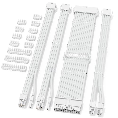 Sirlyr Perlweißes PSU-Verlängerungskabel-Set, maßgeschneidertes ummanteltes Netzteilkabel, Mod...