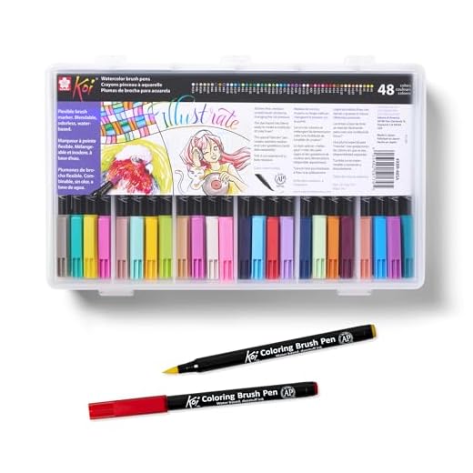 SAKURA Koi - Rotuladores Estilo Acuarela (48 Colores, Incluye Caja de Almacenamiento)