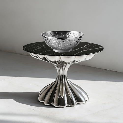 LaModaHome Islamic Decorative Bowl for Your Home – Engraved with Ayatul Kursi - Ideal Size for Serving Nuts, Snacks, Candies - Transform Your Space with Decorative Islamic Serving Bowl. (Silver)