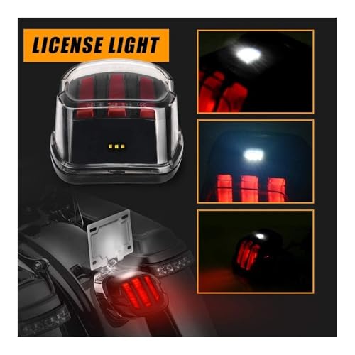 Feu arrière à LED moto avec feu de stop et plaque pour Dyna