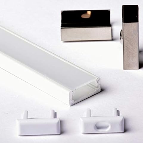 Aftertech® 3m 3m 1506B 15x6mm ALUMINIUMPROFIL FÜR LED STRIP STRIP RIGID BAR 3MT + ABDECKUNG Cover
