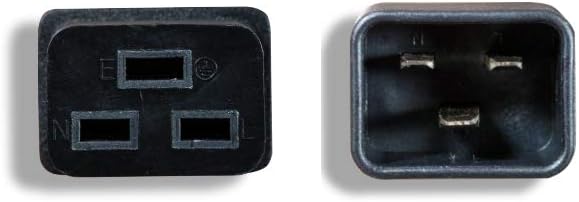 Cable Leader 12 AWG 20A 250V Heavy Duty SJT Power Cord IEC320 C20 to IEC320 C19 (8 Feet)