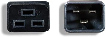 Cablelera AC Power Cord Extension, IEC320 C20 to IEC320 C19, 1' 12AWG, 20A, 250V (ZWACFGAB-01)