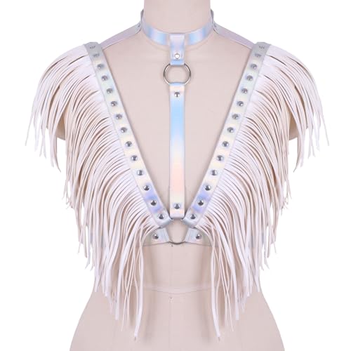 Women's Fashionable Sexy Adjustable Faux Leather Fringe Belt - Trendy Fringed shawl for Outerwear and Binding Style3