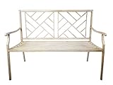 Kanstar Outdoor Bench, Garden or Patio, Steel Metal