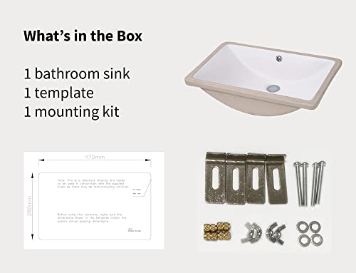 Amashen 62070002 21 Inch Rectangular Undermount Bathroom Sink thumb #8
