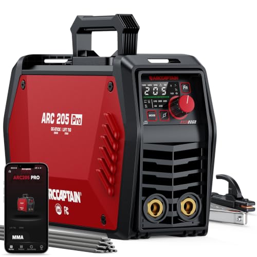 Image of ARCCAPTAIN 205A Stick Welder, ARC /Lift TIG Welding Machine, 120V /240V | APP Control, Synergic Control, Large LED Display, Plate Thickness, IGBT Inverter, Hot Start, Arc Force, ARC Welder 10 Rods