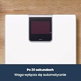 TANITA HD-395 cyfrowa waga łazienkowa – Precyzyjna waga do pomiaru masy ciała, duży wyświetlacz LED, nowoczesna waga do masy ciała, biała