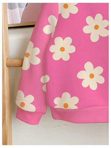WDIRARA Toddler Girl's Floral Graphic Sweatshirt Crewneck Long Sleeve Pullover Cute Tops4