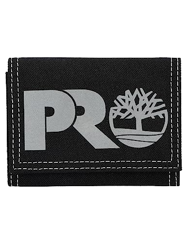 Image of Timberland PRO Men's Cordura Nylon RFID Trifold Wallet with ID Window, Black (Reflective), One Size, Cordura Nylon Rfid Trifold Wallet With Id Window