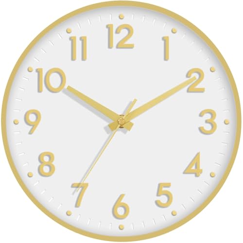Mosewa Wall Clock 12 Inch, Battery Operated Silent...
