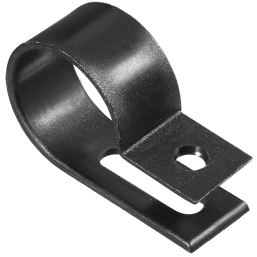 TOP-VIGOR 50Pcs Nylon R-Type Cable Clamp Clips, 15-19mm Plastic Cable Clamp Assortment Kit Fastener, Plastic Wire Clamp Clips for Electrical Cable Wire Conduit Cable Management, Black R19