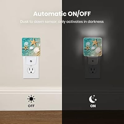 Seashell Starfish Beach Seaside Night Light Plug in LED Lamp Acrylic Glass Decor Night Lights Plug into Wall with…