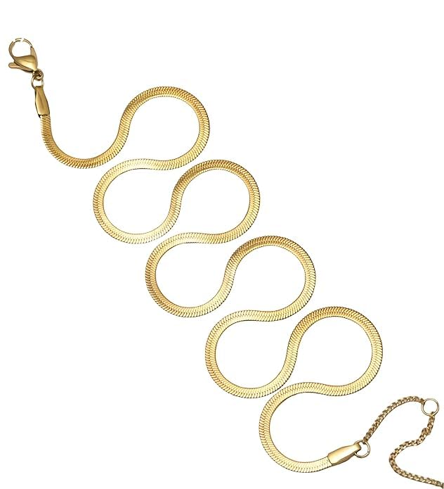 Unisex Gold Snake Bracelet Chain for Men Women Boys Girls | Trendy Adjustable Serpent Wrist Jewellery | Stylish Fashion Accessory-image-24