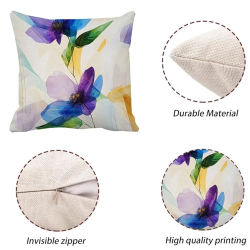 Housse de coussin 45x45 imperméable violet avec fermeture éclair invisible - 6