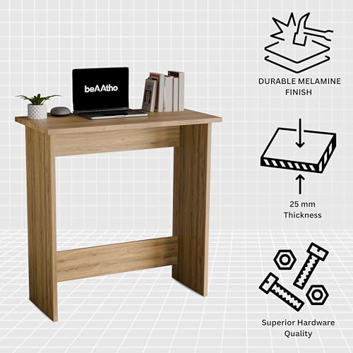 Image of beAAtho Apex Desk for Home Office & Study | Multipurpose Engineered Wood Table with Spacious Top,Premium Finish, Sturdy Legs & Easy DIY Assembly (Beige)