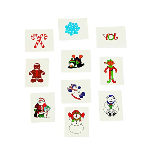 Christmas Holiday Glitter Temporary Tattoos For Kids (72 Pieces) Holiday Favors And Giveaways, Stocking Stuffers #TOP1
