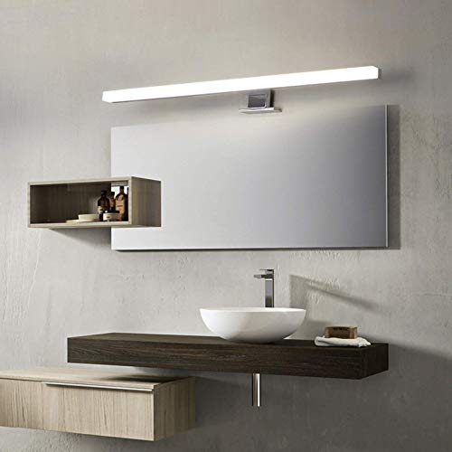 Luz neutra 4000K para espejo de baño con lampara LED de aluminio de 8W y difusor antiniebla