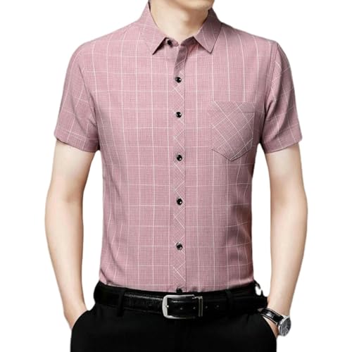 Chemise d'été à manches courtes coupe ajustée aux finitions soignées style décontracté chic