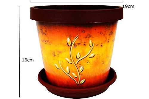 Lot de 2 pots de fleurs avec soucoupe - 19