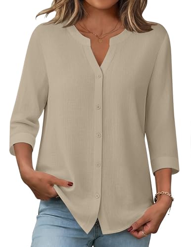 トップス LOHEN DOUBLE BUTTON BLOUSE Amazon.com: Zeagoo Shirts for Women Cotton Linen Button Down