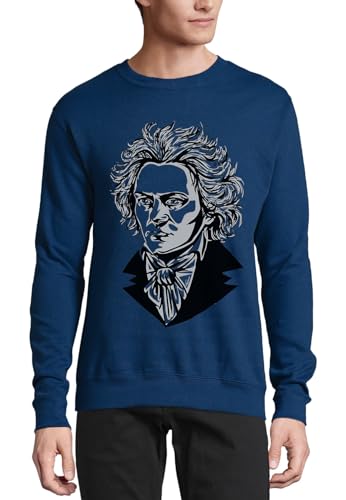 Pull en coton L Sketch Art bleu marine vêtement mode tricot col rond