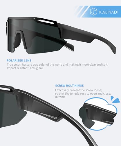 KALIYADI Polarized Youth Baseball Sunglasses: Kids Sunglasses for Boys Girls Sports Cycling Running UV400 Protection Age 6-143