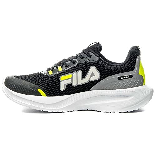Tenis Fila Athlon, Masculino, Preto/Cinza/Limao, 40