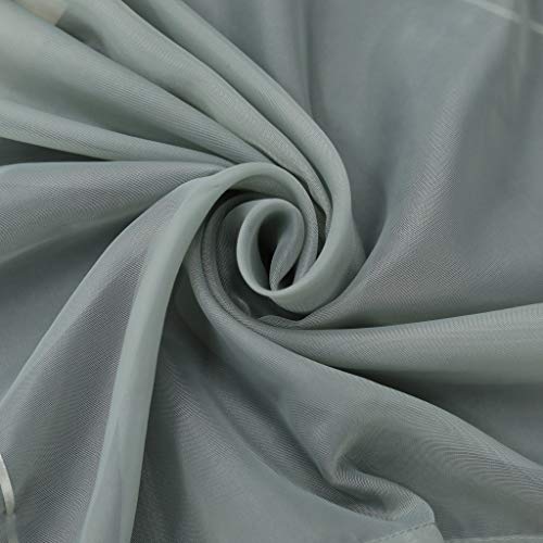 Joyswahl Sheer Window Curtain Tab Top Balcony Solid Color Ribbon Voile Roman Shades For Kitchen Decor Decorative, 1Pc (Grey, 31 X 55 Inch) #TOP5