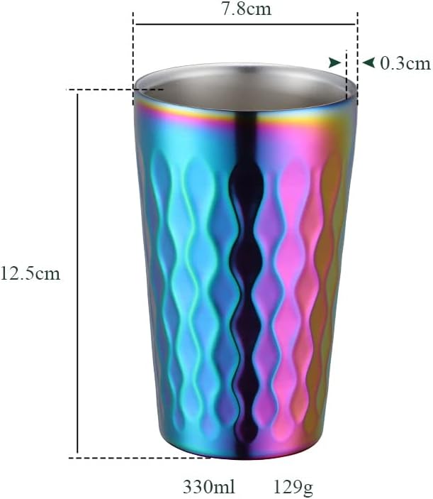 10oz Stainless Steel Cup Set, 6Pcs Double Wall Metal Cup,Vacuum Stackable Insulated Portable Drinking Tumblers Unbreakable Glasses,for Home Outdoor Restaurant (Rainbow Color) - Image 3