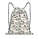 Transport réglable : la longueur de la sangle peut être ajustée en nouant un nœud en bas, ce qui en fait un sac à dos confortable avec cordon de serrage ou un sac à dos à cordon imprimé bateau hawaïen et paysage qui repose en toute sécurité sur les épaules