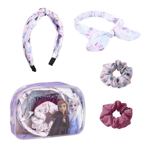 CERDÁ LIFE'S LITTLE MOMENTS - Trousse de Toilette Transparente La Reine des Neiges avec Accessoires pour Cheveux - Licence Officielle Disney Multicolore