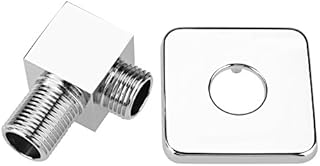 Solid Brass Shower Outlet Elbow Chrome Square Handheld Shower Hose Connector G1/2 Wall Supply Elbow Outlet Water Spout