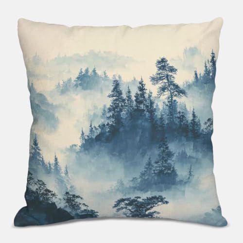 Fundas cojines 40x40 de lino con impresión doble cara de árbol 8