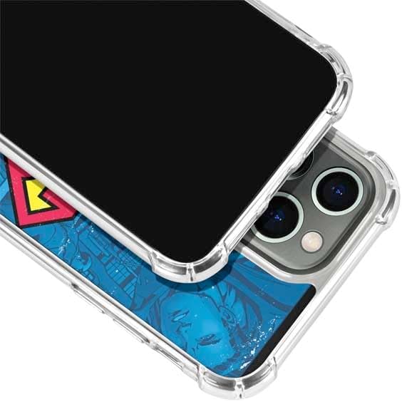 Skinit Clear Phone Case Compatible with iPhone 13 Pro Max - Officially Licensed DC Comics Superman Logo Background Pattern Design