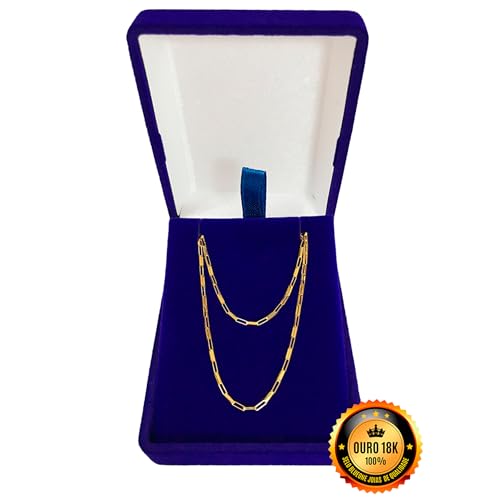 Cordão Corrente Masculina Tijolinho/Veneziana Longa 60cm Ouro 18k 750 c/Estojo e Certificado