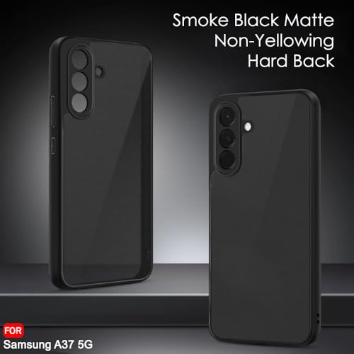 Image of TheGiftKart Back Cover for Samsung Galaxy A37 5G Case | Hard Translucent Smoke Matte Back | Hybrid Shockproof 360 Degree Protection Galaxy A37 Back Cover (PC & TPU, Black Sides)