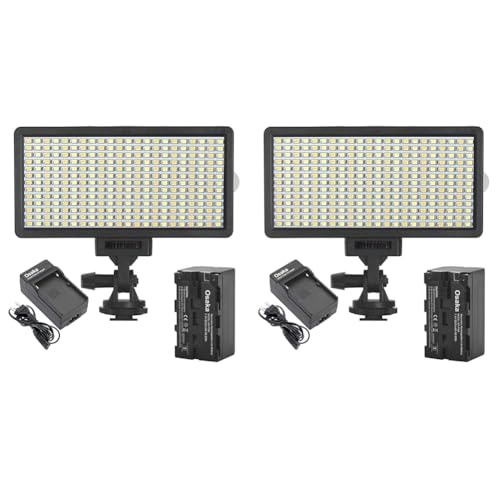 Image of Osaka Bi-Color Dimmable LED Video Light OS-LED-308 Pocket LED Slim for All DSLR Video Cameras YouTube Video tiktok Photography Shooting with F750 Battery 8000 mAh and Fast Charger (Pack of 2)