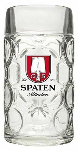 Roxley Spaten Litre Stein Lager Beer Litre Glass Spaten Glass Also Comes with Branded Beer Mat, 2712
