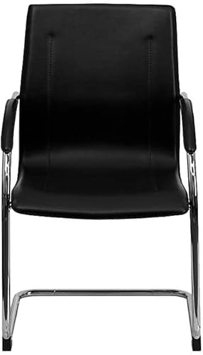Flash Furniture Silla de recepción lateral de vinilo negro con base cromada
