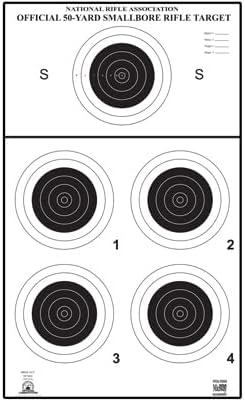 Official NRA Small Bore Rifle 50-Yard Target (A-23-5) Printed on Official NRA Heavyweight Tag Paper Size: 14" x 24"