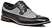 Titan01 Men's Spectator Tweed Plaid Two Tone Wingtips Oxfords Perforated Lace up Dress Shoes (10.5, Black)