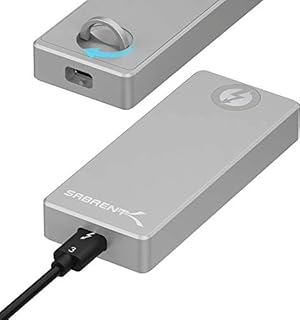 Sabrent Thunderbolt 3 Certified M.2 NVMe SSD Tool-Free Solid Aluminum Enclosure (EC-T3NS)