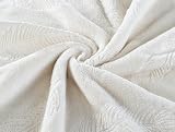 MB Warenhandel24 Wohndecke Kuscheldecke luxuriöse Cashmere Touch Feeling Coral Fleece Decke ca. 150x200 cm (Feder Creme)