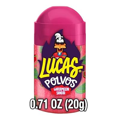 Lucas Powder Watermelon Flavored Candy, 0.71oz - 10 Pieces Pack for Treats, Fruit, Parties, Pinatas Watermelon Powder Candy for Easter Baskets