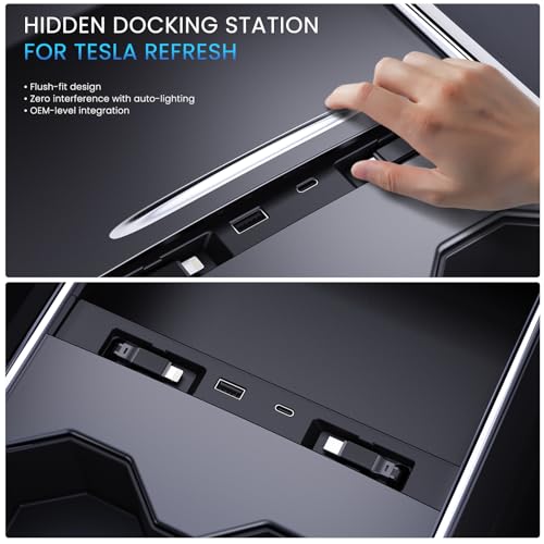Concentrateur USB pour Tesla Model 3 et Model Y Juniper : station d'accueil cachée de charge