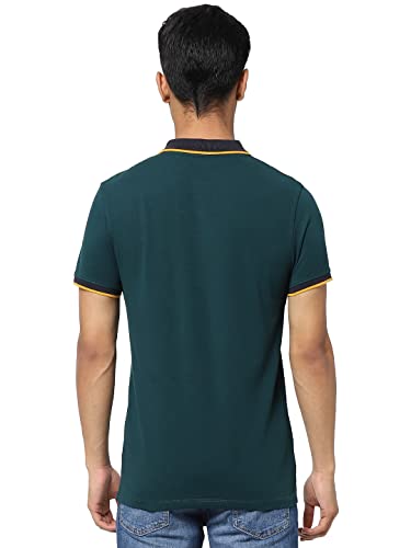 Image of JACK & JONES Men's Cotton Solid Regular Fit Polo Collar T-Shirt