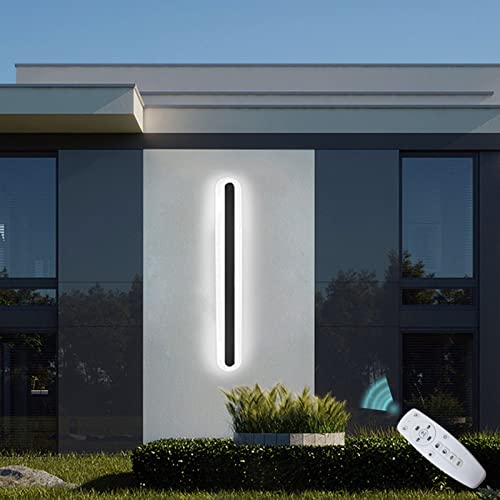 Applique murale extérieure LED dimmable IP65 longue bande éclairage mural noir terrasse couloir
