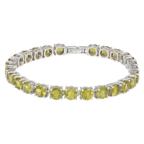 Péridot bracelet rivière argent 925 facetté éclat durable